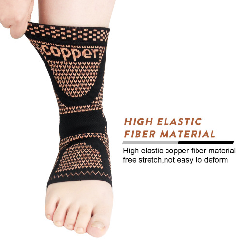 Manufacturer wholesale copper fiber sports ankle support nylon knitted ankle support breathable copper ion ankle sports protective gear