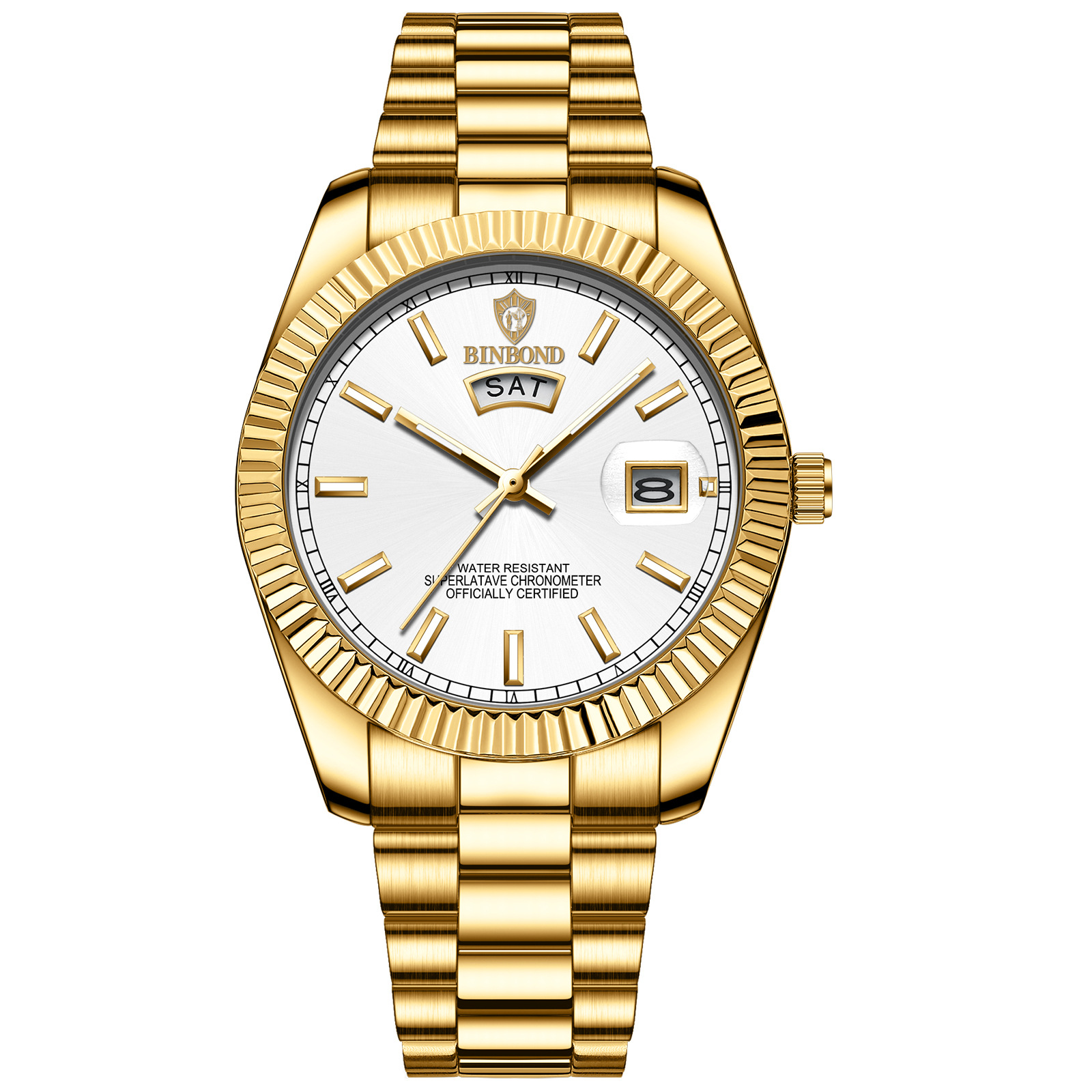 Neue Uhr Log-Uhr Herren Stahlarmband Wasserdicht Lässig Klassisch Doppelkalender Nachtleuchtende Herrenuhr Einfache und prächtige Herrenuhr_voghion.com