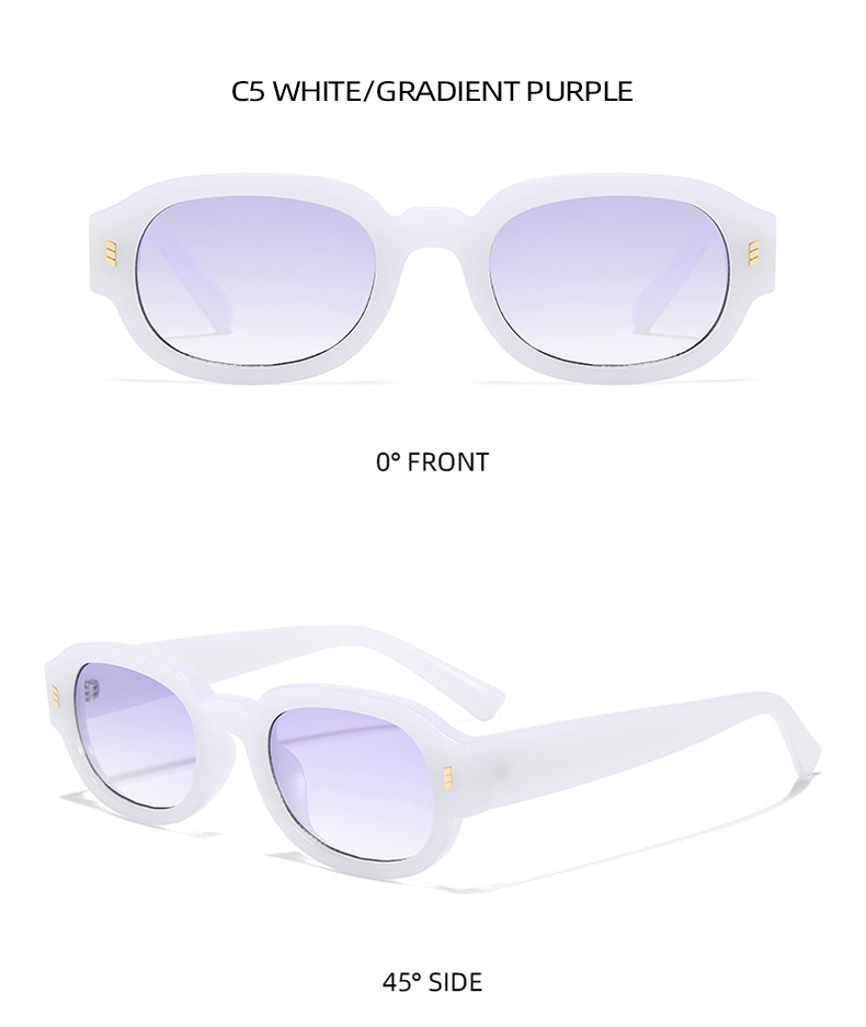 Retro Simple Style Solid Color Pc Oval Frame Full Frame Women's Sunglasses display picture 9