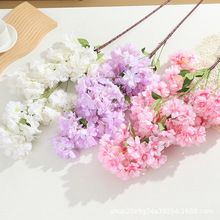 梅花桃花新款樱花装饰彩色跨境枝梨花室内批发婚庆酒店仿真手工