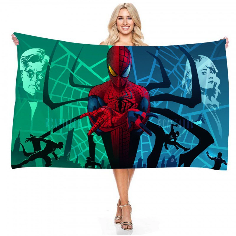 Прямые поставки через границу серия Marvel Spider-Man цифровая печать длинное основание пляжное полотенце полотенце полотенце