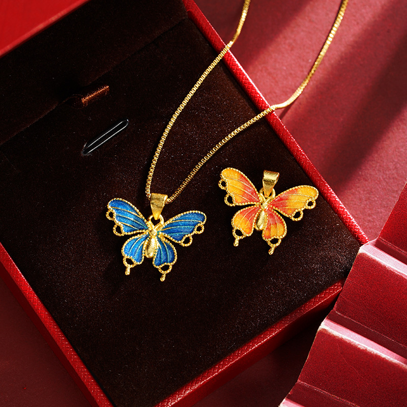 Nuevos productos Vietnam Sha Jin China colgante mariposa joyería DIY chicas moda moda popular simple transmisión en vivo