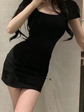 纯欲风美式t恤裙修身显瘦辣妹设计感包臀短裙运动休闲连衣裙女夏