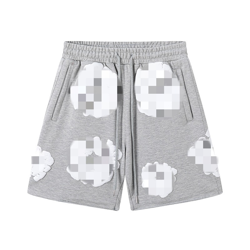 Nueva moda americana doble línea esencial pantalones cortos reflectantes temporada de los hombres quinto pantalones de la calle suelta hombres y mujeres mismo estilo