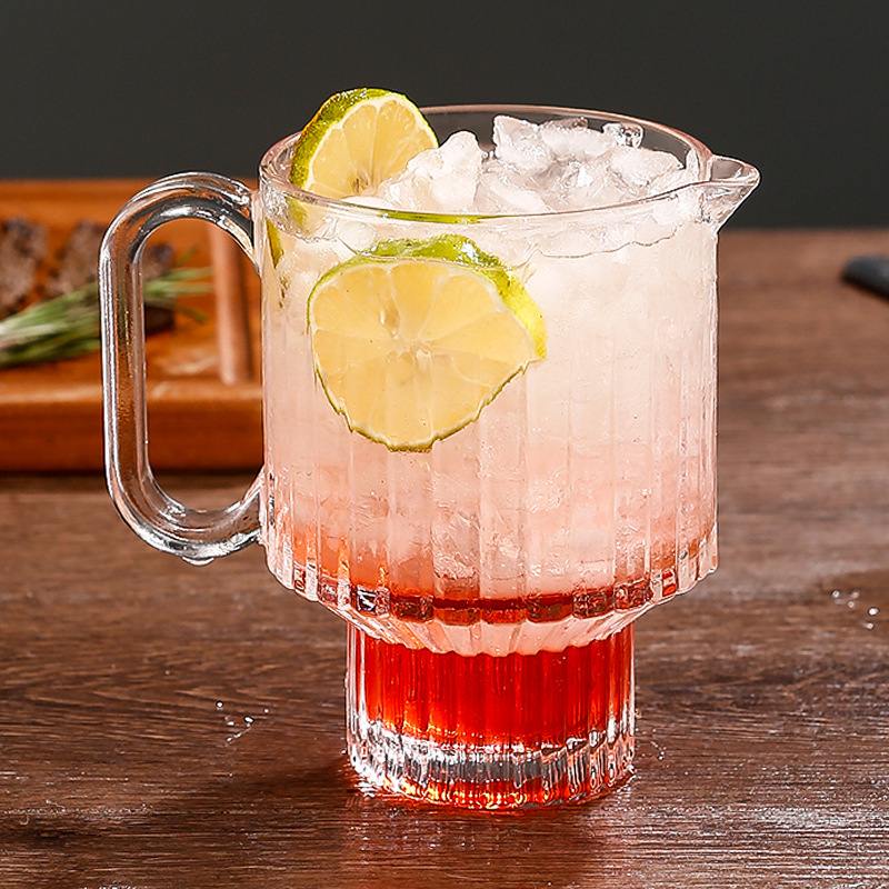 網紅餐廳ins玻璃杯可疊水果壺茶杯奶茶杯玻璃熱飲茶果汁杯大容量