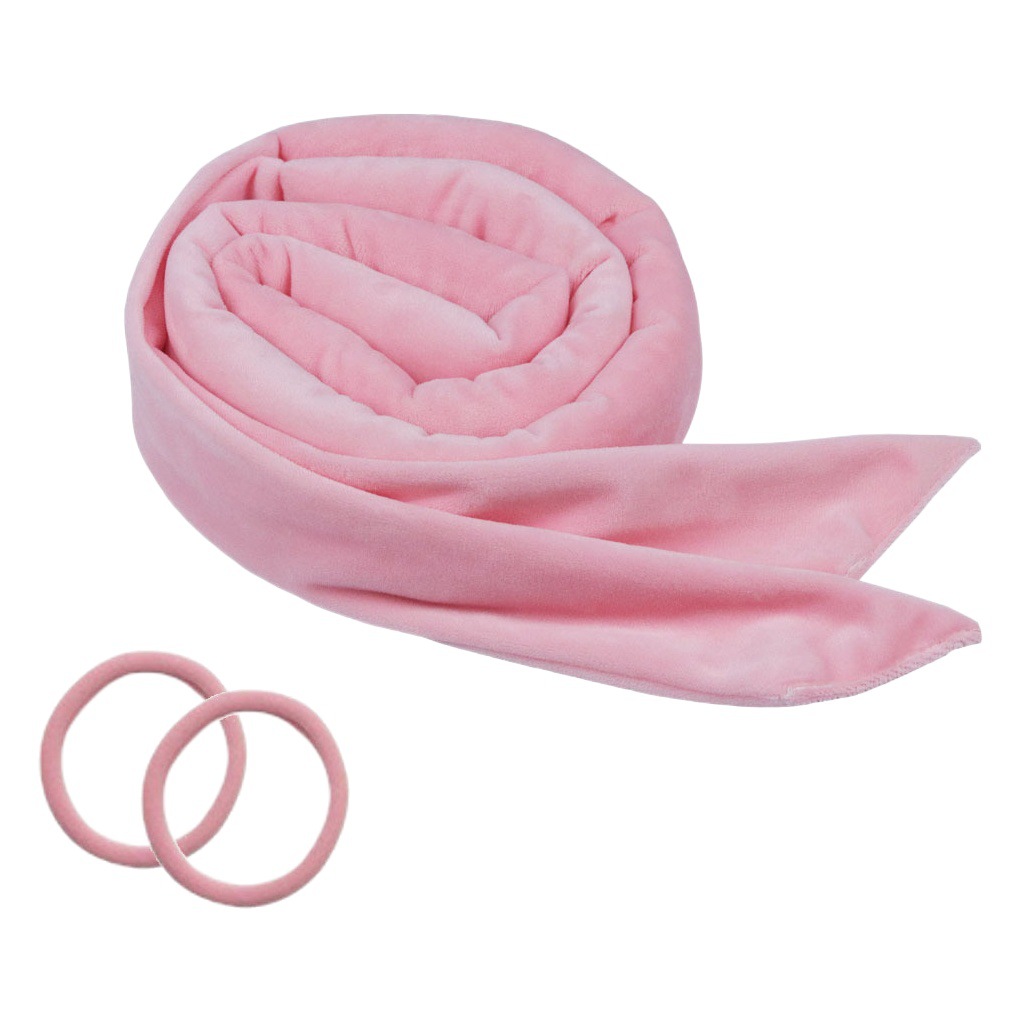 Cross-border manufacturers sleep bow hair curler silk cotton large wave crystal flannel towel ring non-hot hair curler OP
