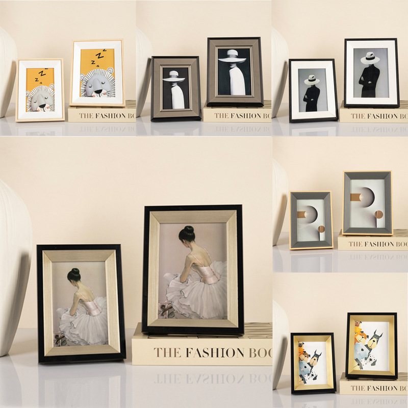 Light luxury aesthetic model room photo frame 6 inch 7 inch table creative combination photo frame cloakroom wardrobe ornaments Light luxury aesthetic model room photo frame 6 inch 7 inch table creative combination photo frame cloakroom wardrobe ornaments