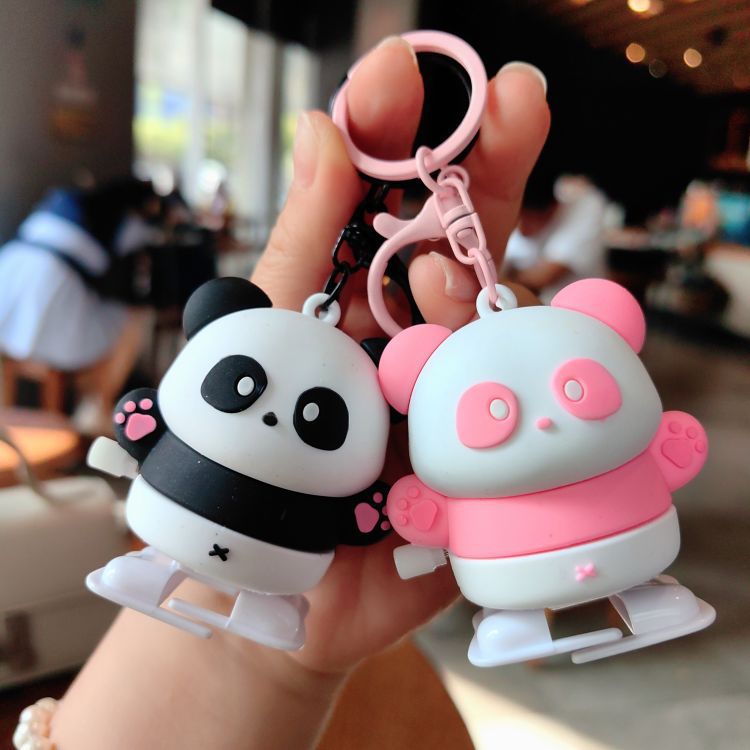 63g Weight Bag Pendant, Keychain Classification 1 Piece Quantity Casual, Daily Occasion Silica Gel Material Panda Pattern Unisex Gender Cute Style 1 Piece Cute Panda Silica Gel Unisex Bag Pendant Keychain 2