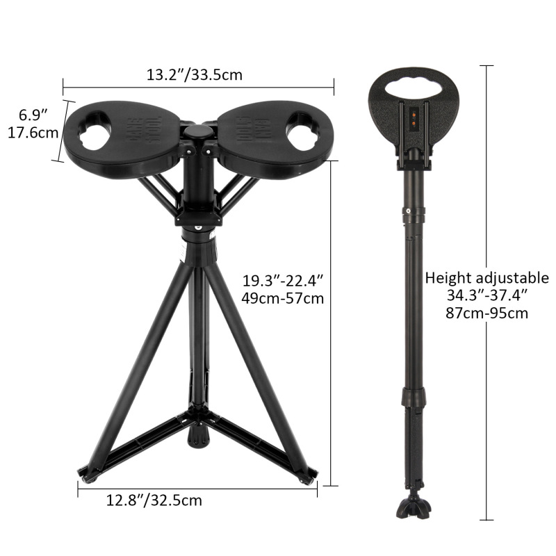 Amazonの新しい登山杖航空アルミニウム多機能折りたたみ杖スツール屋外登山ポータブルフットレストアーティファクト|undefined
