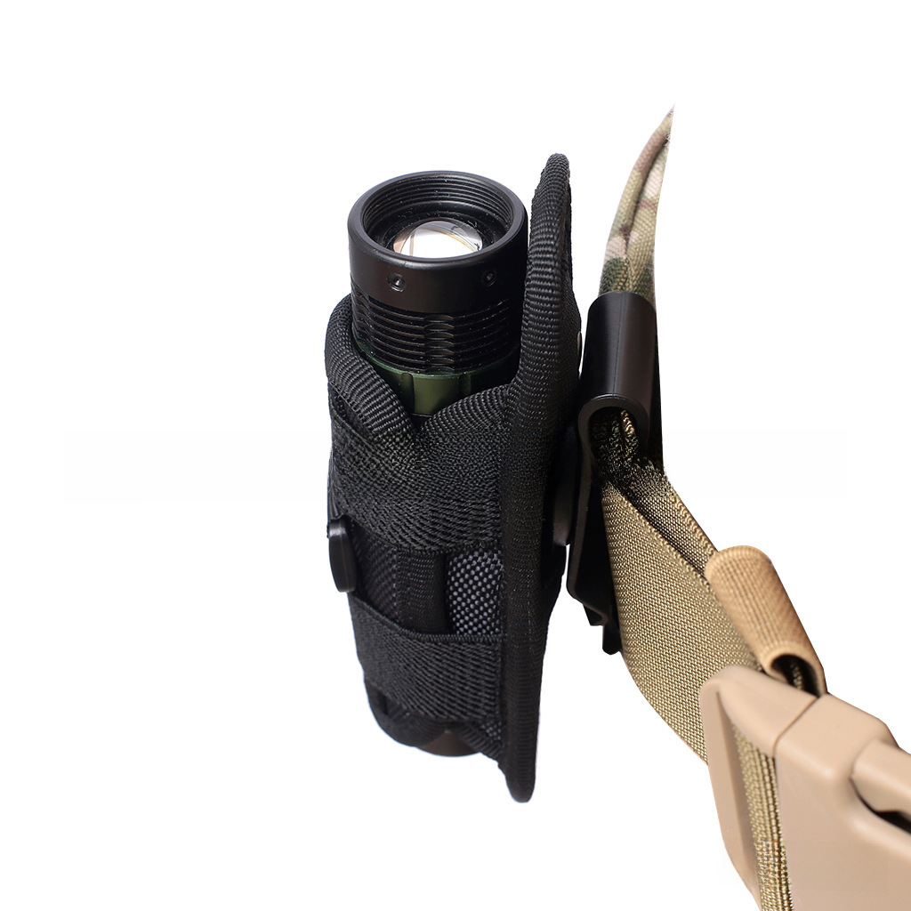 (2개) 야외 캠핑 용품 무료 손 야간 작업 유물 360 회전 전술 손전등 칼 커버 블랙