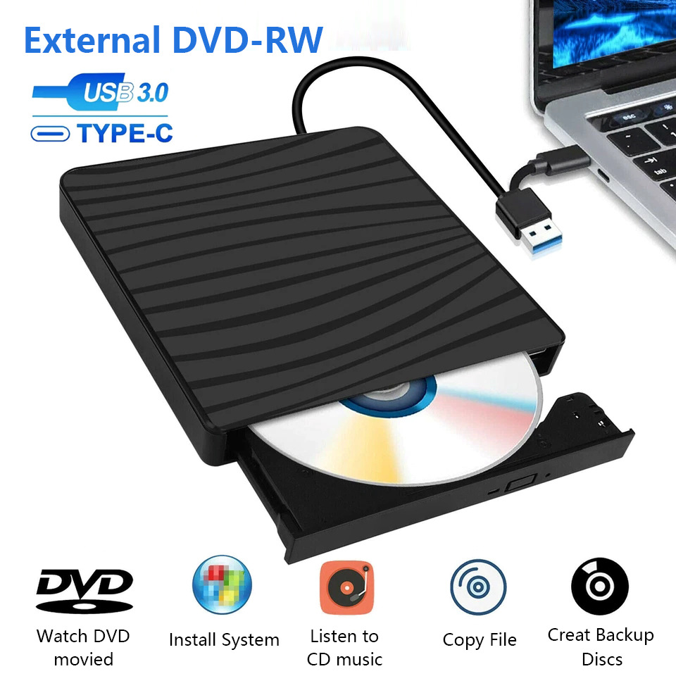 移动外置刻录机笔记本电脑外接usb光驱光盘可读写DVD刻录机托盘式