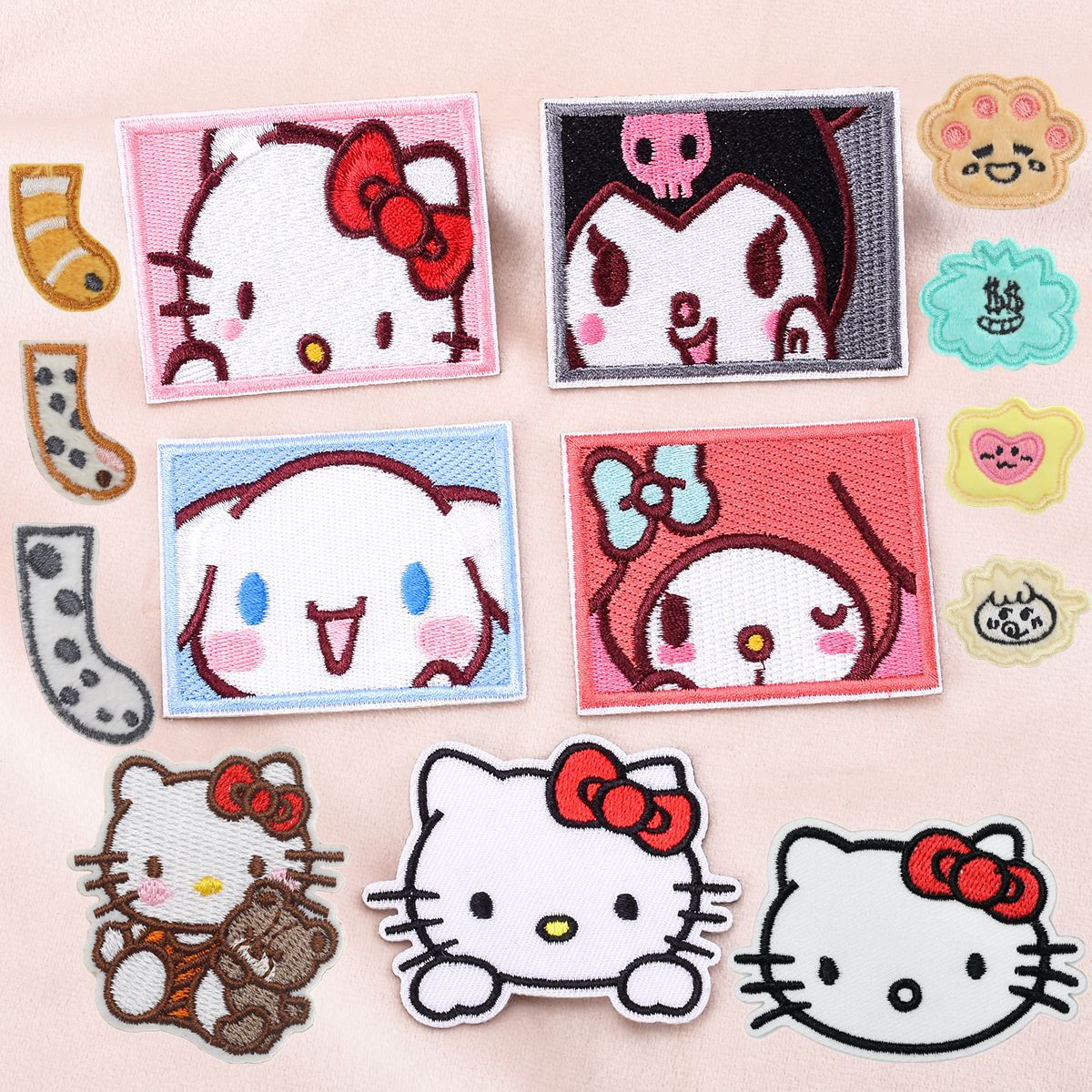 君乐自粘动漫电脑卡通小狗绣花布贴萌宠动物刺绣贴 DIY狗狗小猫