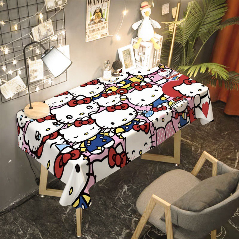 HelloKitty Hello Kitty Cute Girls' Heart Tablecloth Fabric Girls' Dormitory Room Makeup Table Decorative Cover Cloth