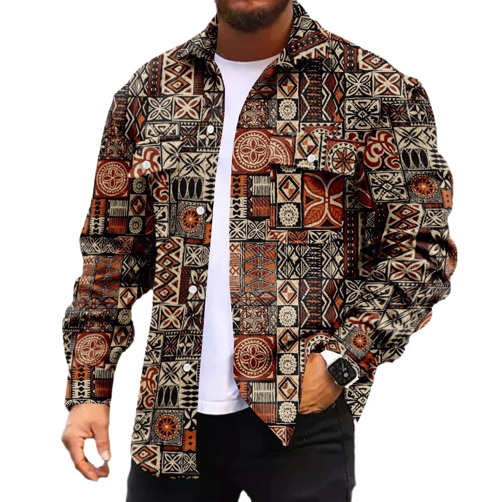 Venta caliente moda moda moda impresión digital chaqueta de solapa retro estilo británico chaqueta de un solo pecho MD05