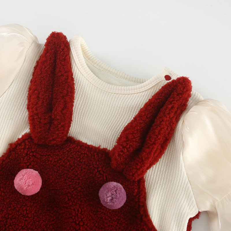 겨울 새로운  점프 수트 기모  옷 입체 공  점프 수트 겨울