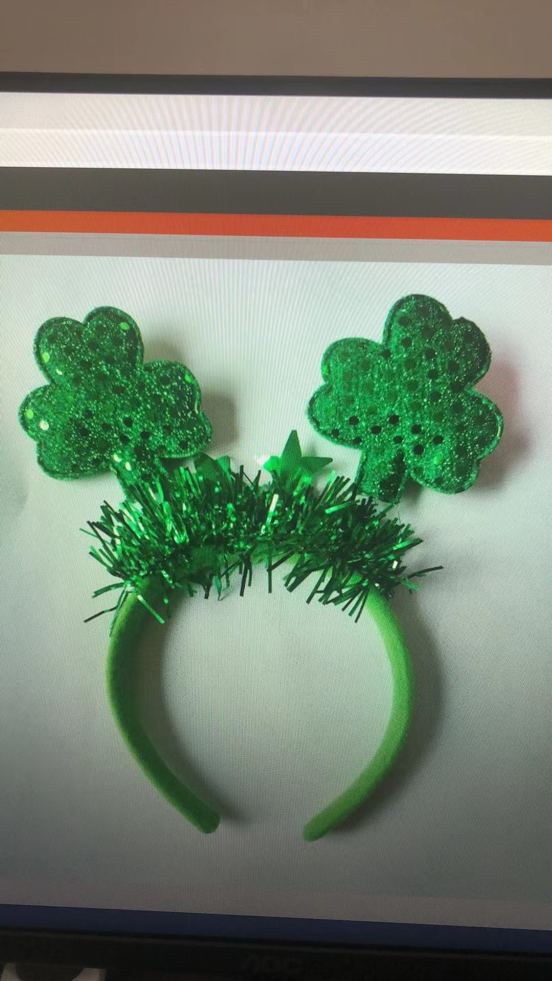 En stock irlandés Festival diadema St. Patrick trébol sombrero diadema cabeza hebilla lentejuelas arco diadema