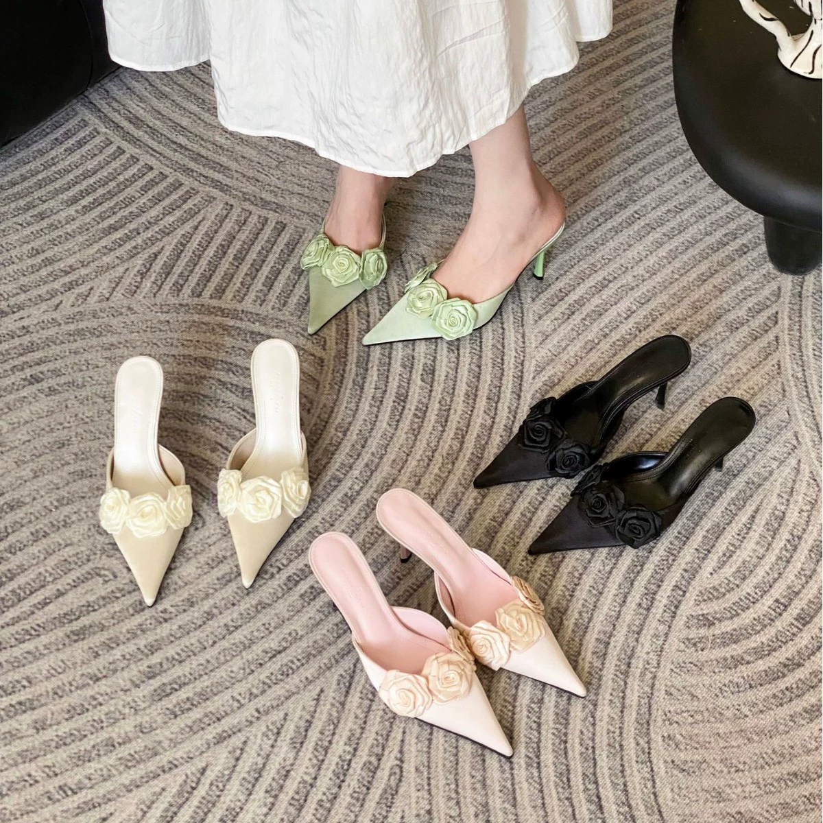 Новые туфли на острых каблуках на высоком каблуке для весны 2025