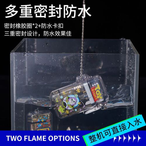 Lighter ins girls Buzz Lightyear luminous waterproof chain Culomi gas lighter colorful lights