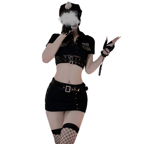 Xianyi sexy lingerie policewoman costume motorcycle stewardess policewoman uniform temptation open file passion suit sm463
