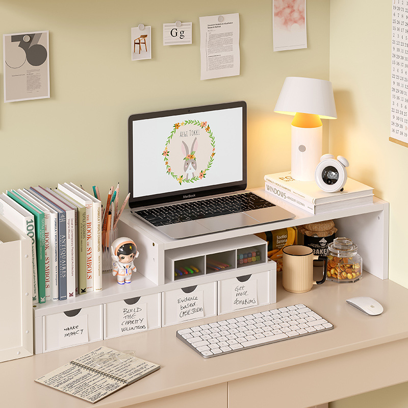 Soporte de ordenador Monitor estante dormitorio Oficina portátil escritorio soporte estante escritorio almacenamiento estante