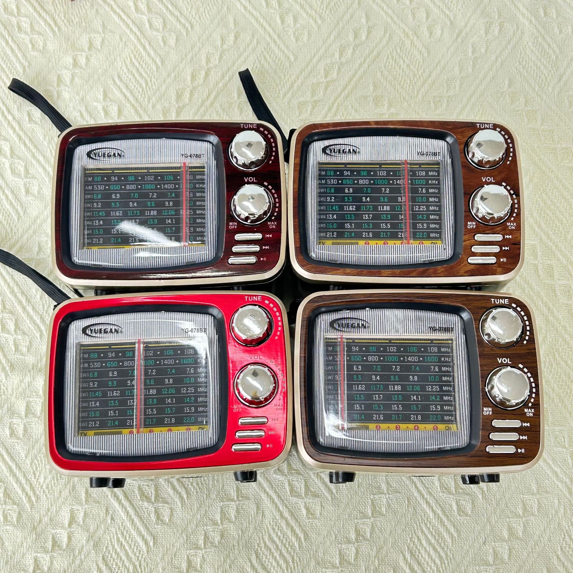 出欧美复古怀旧收音机便携式蓝牙音箱家用音响小巧台式摆件立体声