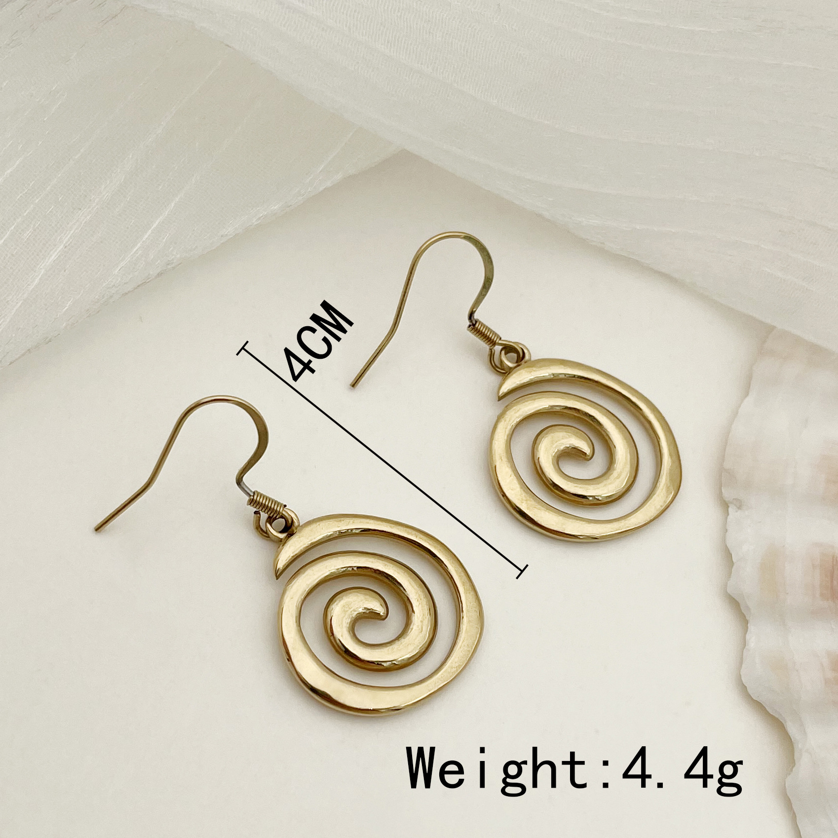 Rétro Couleur Unie Acier Inoxydable Placage Boucles D'oreilles 1 Paire display picture 2