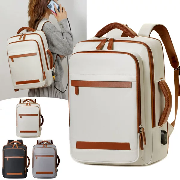 Large-Capacity Casual Backpack for Men and Women, Expandable Large-Capacity Computer Bag, Business Backpack for Men, Short-Distance Business Trips
