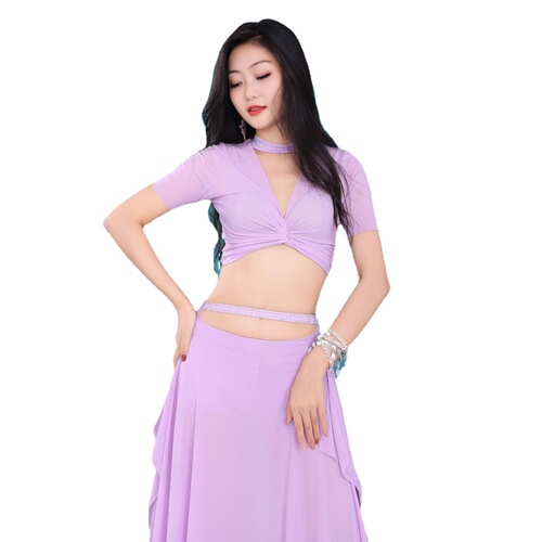 Dancer Belly Dance Costume Summer Practice Suit Water Gauze Oriental Dance Performance Outfit Group Uniform 273+3113