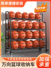 篮球收纳架碳钢篮球推车学校球馆陈列摆放移动放球架足球置物架