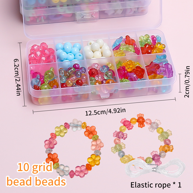 Fabricantes de juguetes de cuentas para niños pulseras diy paquete de material hecho a mano 10 cuentas caja de regalo al por mayor