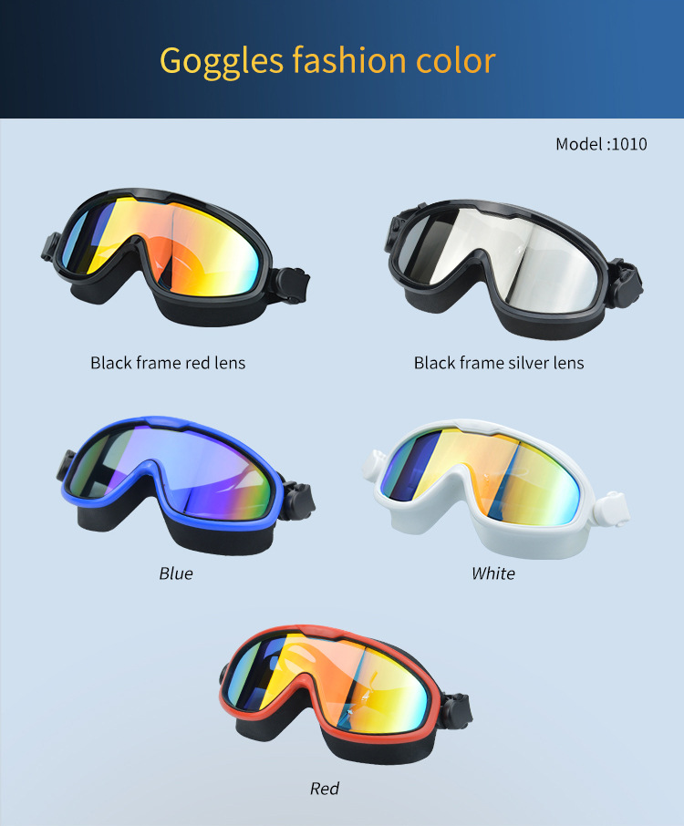 Adult anti fog high-definition male and female universal large frame professional training swimming goggles equipment_voghion.com