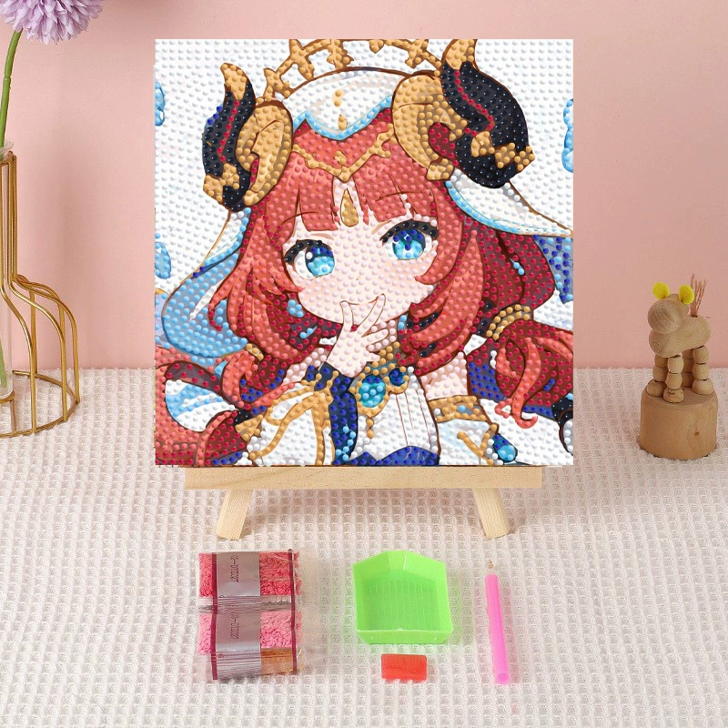 Алмазная вышивка (canvas) Genshin Impact DIY, 20×20 / 30×30, деревянная внутренняя рама и набор инструментов