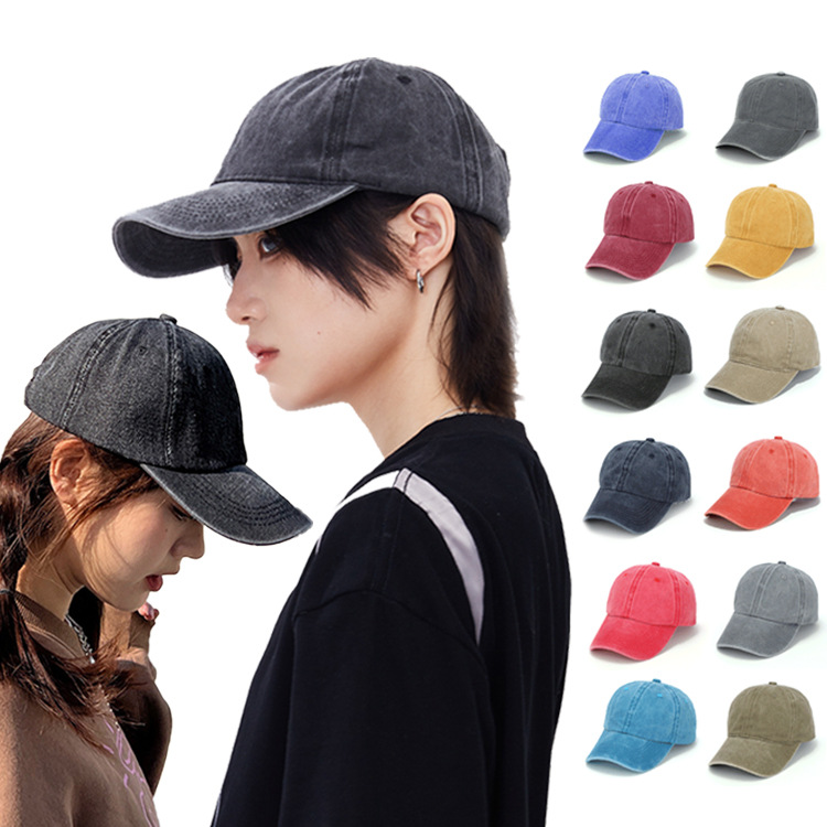 鴨舌帽批發軟頂純色塗層水洗棒球帽男女防曬帽遮陽帽戶外帽子LOGO