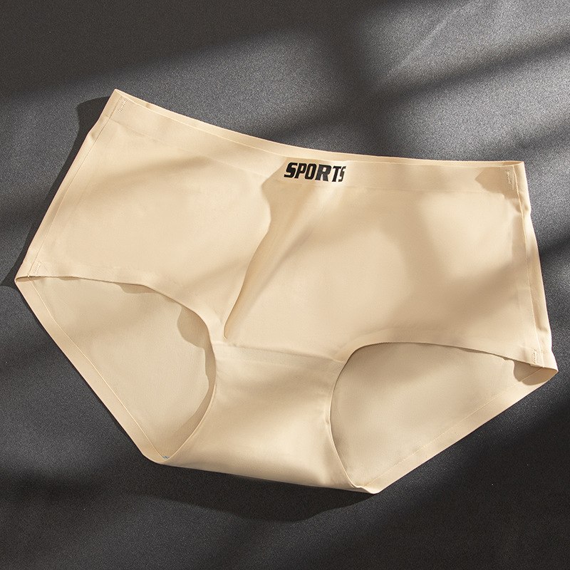 Ropa interior cómoda de las mujeres ropa interior transpirable entrepierna de algodón de las mujeres calzoncillos de cintura media ropa interior de seda de hielo de una pieza al por mayor de las mujeres