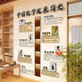 数学发展史思维元素教室布置装饰品身高测量办公文化墙贴主题环创