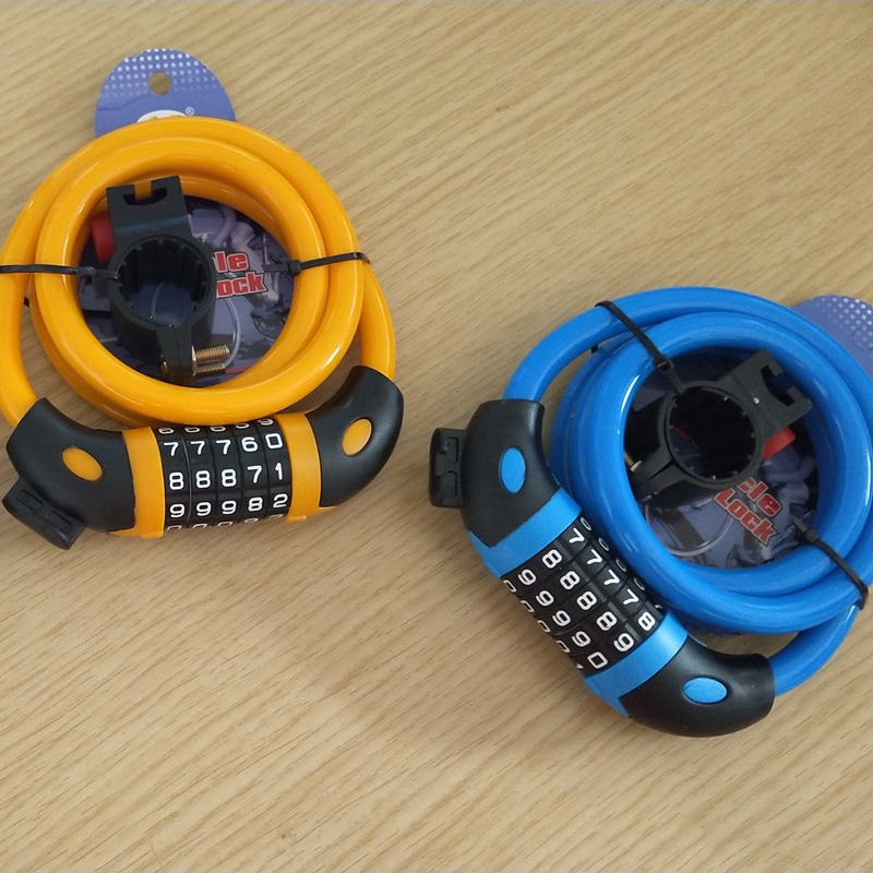 Candado de combinación de cinco dígitos para bicicleta 6005, candado de cable de acero para bicicletas y bicicletas de montaña, candado antirrobo, candado de alambre de acero, accesorios para candado de bicicleta