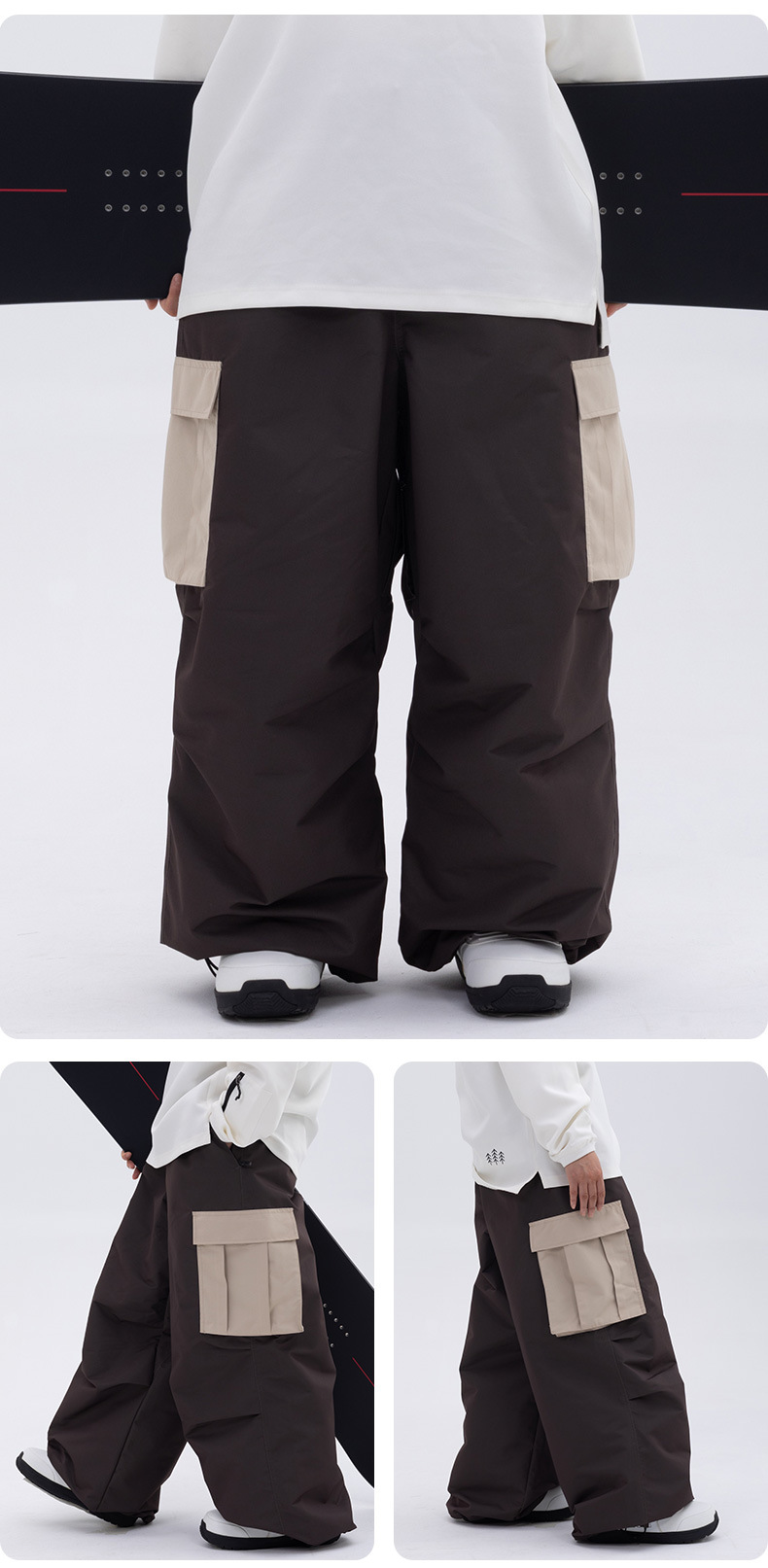 001 SNOWVERB Snowboard OVERSIZE Cross-Border Pants Women's Ski Suit Waterproof Loose Men's Outdoor_voghion.com