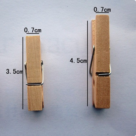 4,5 CM arte clip de madera color madera foto clip de madera mini papelería clip de almacenamiento al por mayor