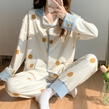 【3138现货】纯棉月子服女孕妇睡衣波点春夏季哺乳喂奶家居服套装