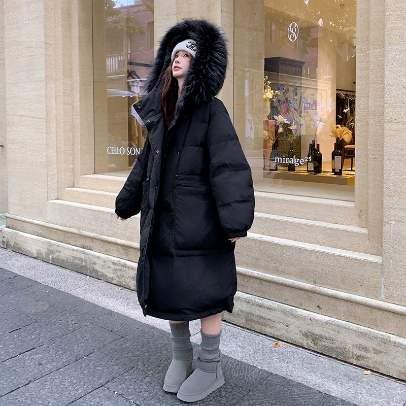 Winter long hoody, down jacket, Korean style, plus size