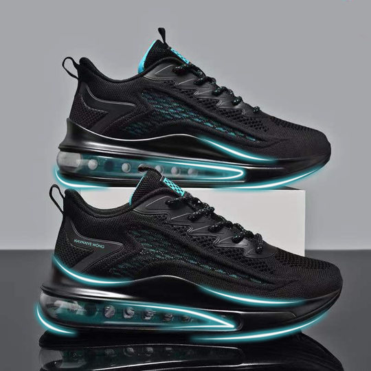 Shoes Men's Summer Breathable Casual Mesh Running Shoes Air Cushion Increased Flying Woven Soft Sole Torre Shoes Cross-border