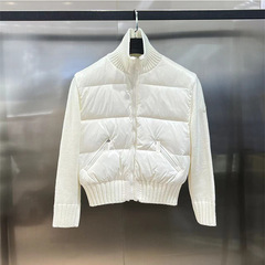 24蒙小家秋冬新作軽簿アルファベット刺繍男女ショートニット袖パッチワークダウンジャケット