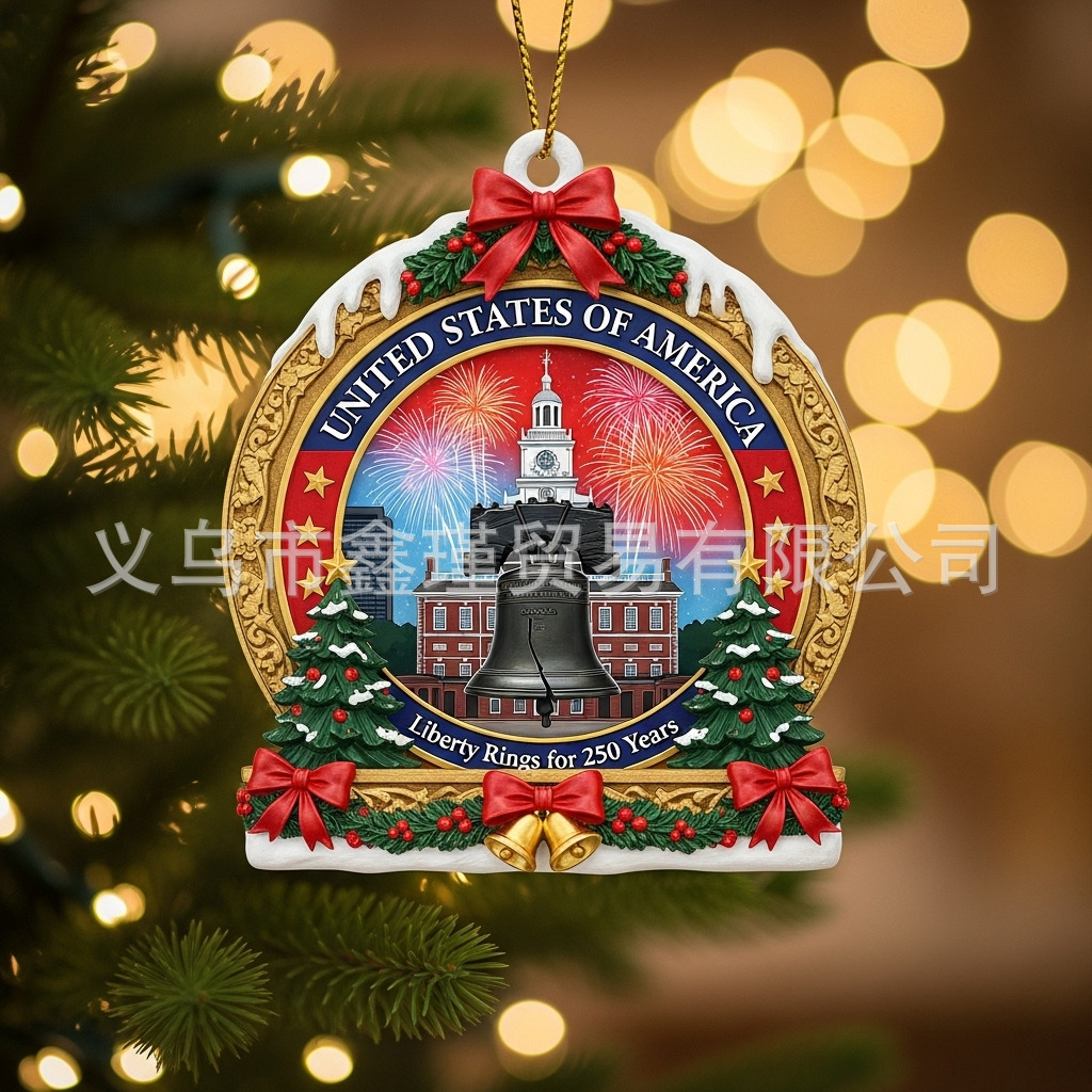 Nuevos productos transfronterizos Estados Unidos 250 aniversario Bell Ornament acrílico