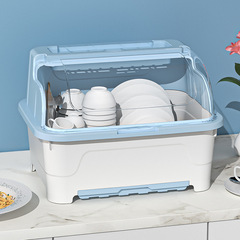 XL kitchen cupboard household tableware storage box with lid drain rack dishes and tableware drain cupboard