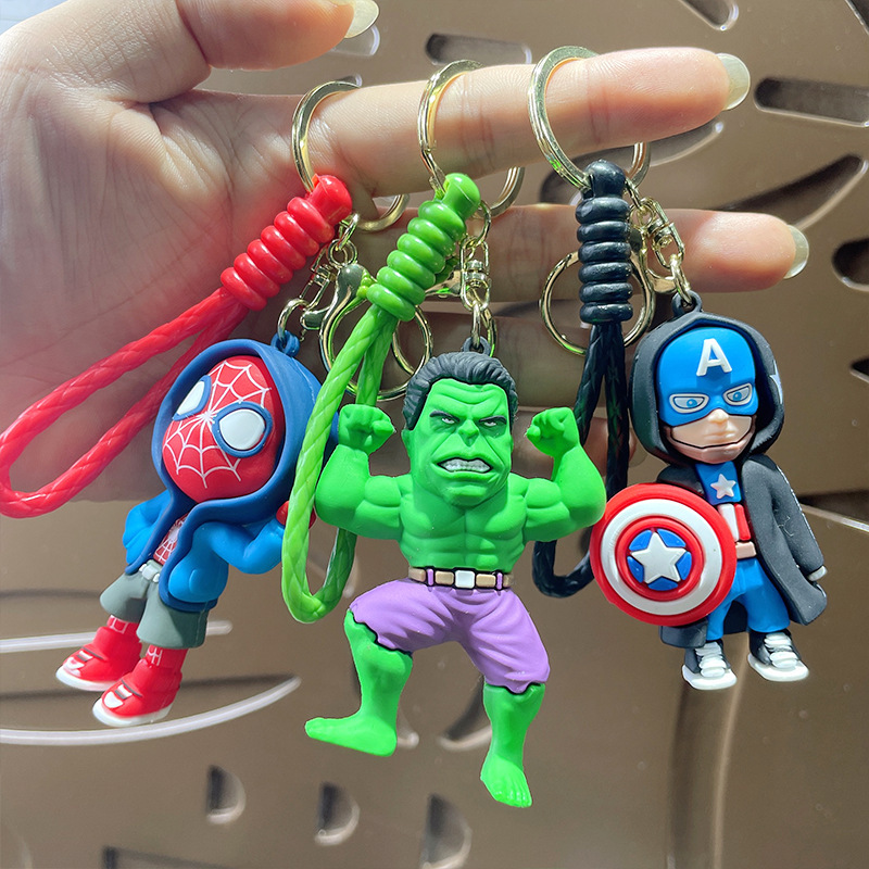Cartoon Avengers Key Chain Silicone Car Couple Key Pendant Cartoon Wholesale Small Pendant Keychain