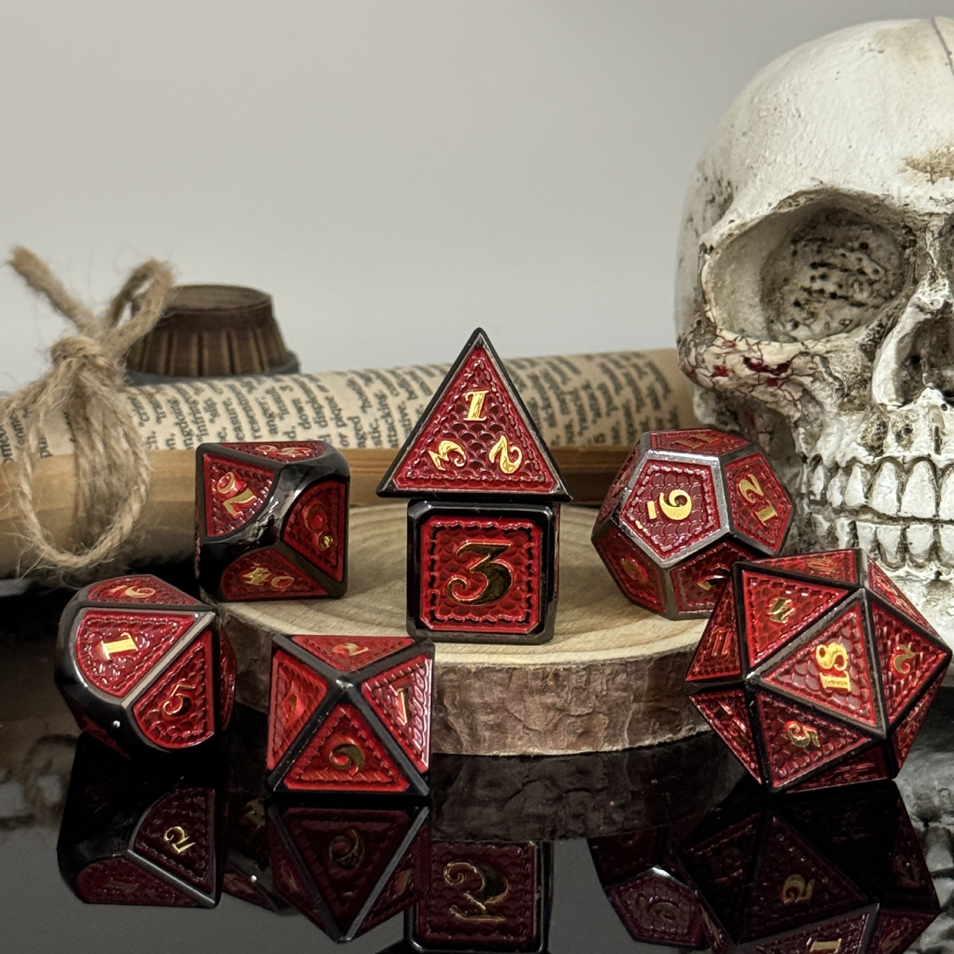 Dados de metal dnd dragón y mazmorras juego de mesa juego de dados sólidos trpg running ground poliedro cromado