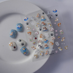 動物總動員美甲貼紙 可愛卡通5D立體浮雕指甲貼花裝飾品 兒童可用