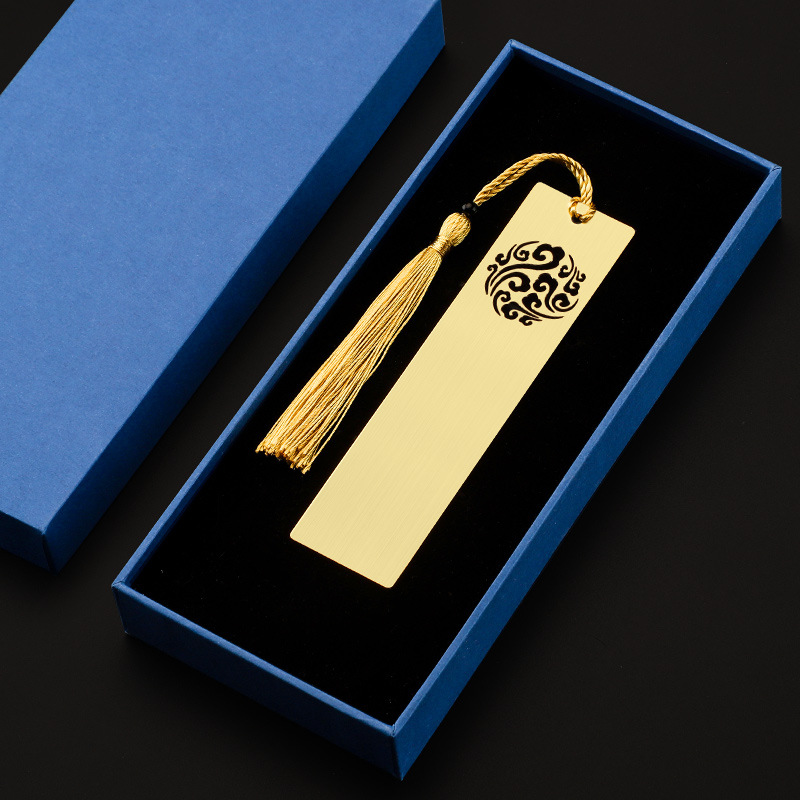 Estilo chino clásico latón marcador firma pluma A6 portátil de gama alta caja de regalo de negocios traje de personalización de regalo de oficina