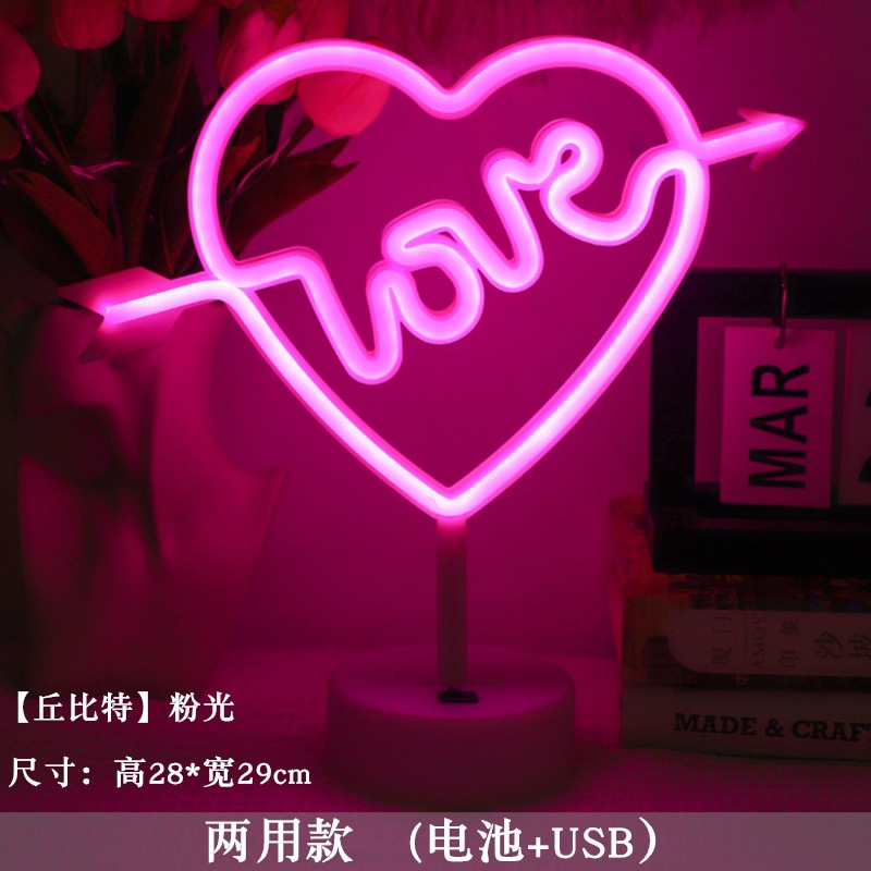 Ledスタイリングライトins韩国风フラミンゴled装饰ナイトライトクリスマスカラーライト丸型ベースネオン