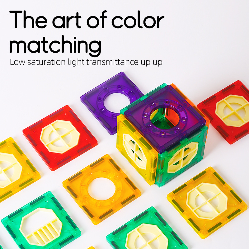 Nuevas baldosas magnéticas de colores para ventanas, juguetes educativos para niños, bloques de construcción que cambian de forma, ensamblaje magnético, regalo para niños y niñas